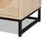 Baxton Studio Ardon Bohemian Light Brown Finished Wood and Black Metal 2-Drawer Nightstand with Natural Rattan 196-12078-ZORO - alternate 4